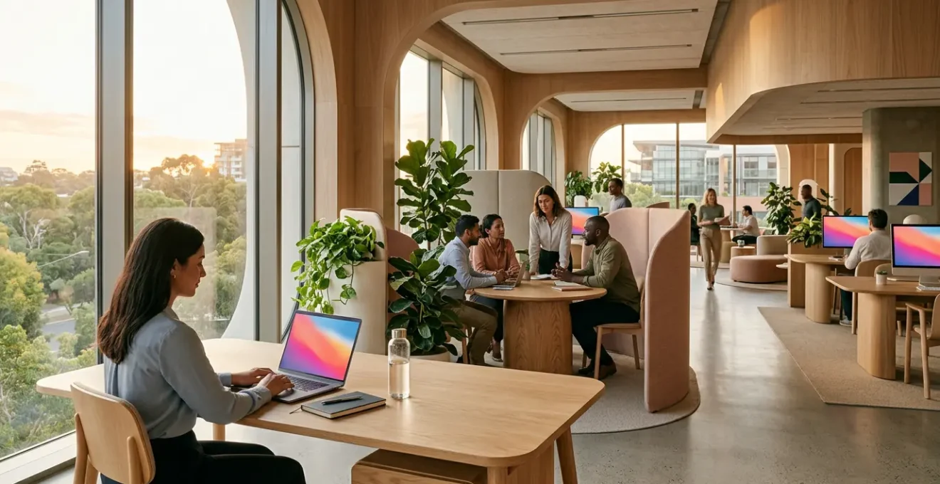 Environnement professionnel moderne illustrant le bien-être des talents tech grâce aux avantages sociaux