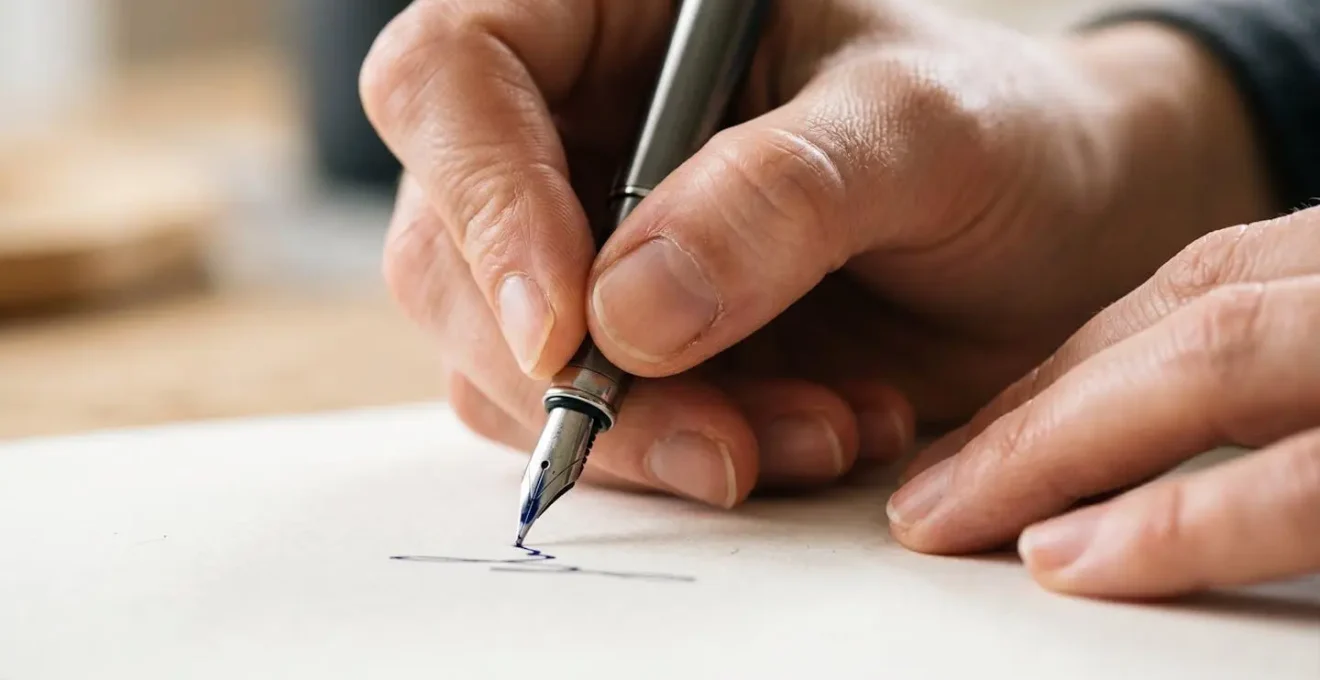 Mains d'un professionnel prenant des notes détaillées lors d'une analyse d'incident informatique
