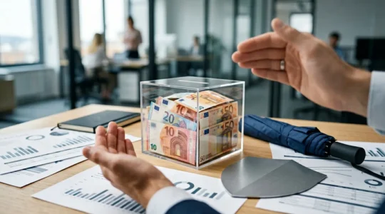 Dirigeant d'entreprise sécurisant sa trésorerie face aux risques financiers