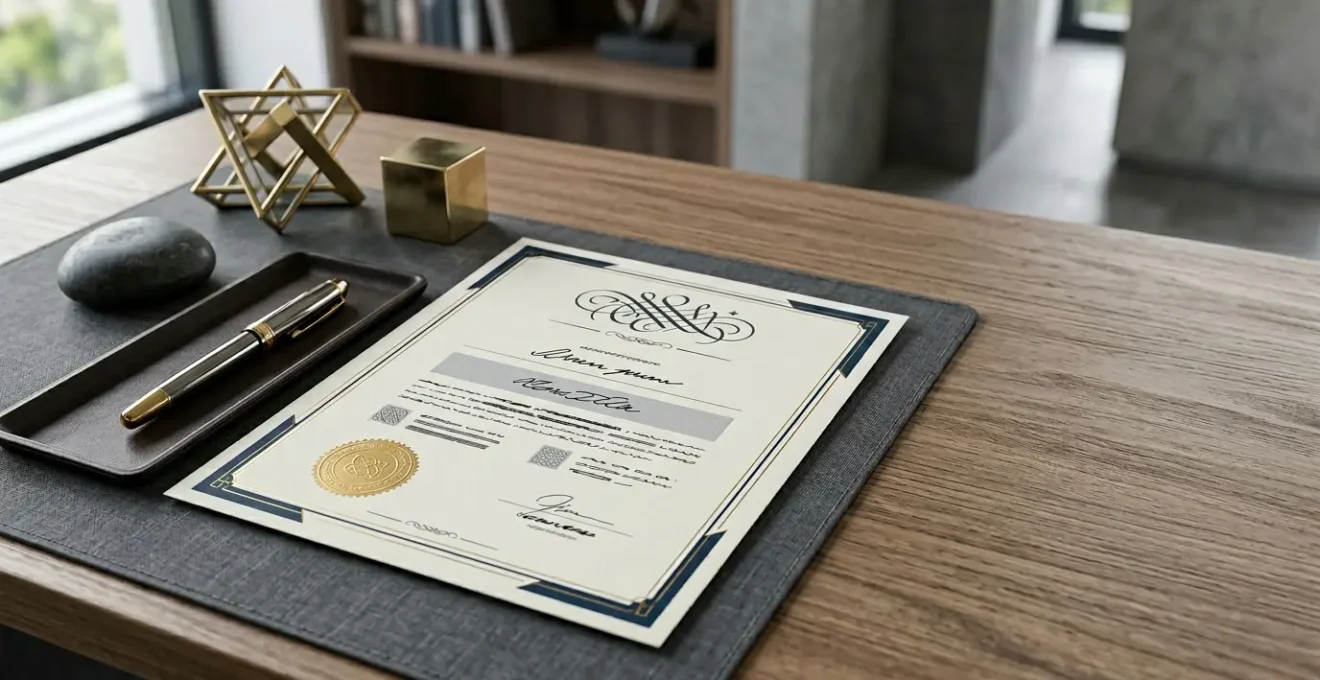 Photo professionnelle illustrant la relation d'affaires entre prestataire et grand compte avec des documents d'assurance